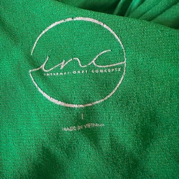 INC Elegant Green One-Shoulder Body-Con Dress  8549  NWT Boutique - Picture 9 of 10